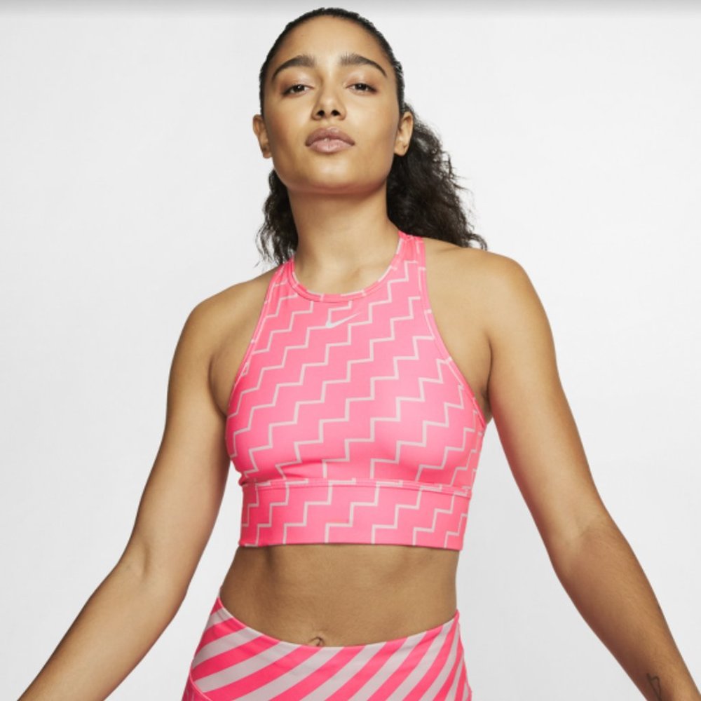 Nike Swoosh Padded Sports Bra (Pink, Small)